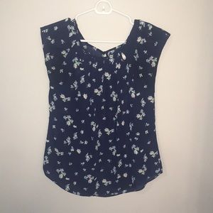 Lauren Conrad floral shirt with bow details, sz XS